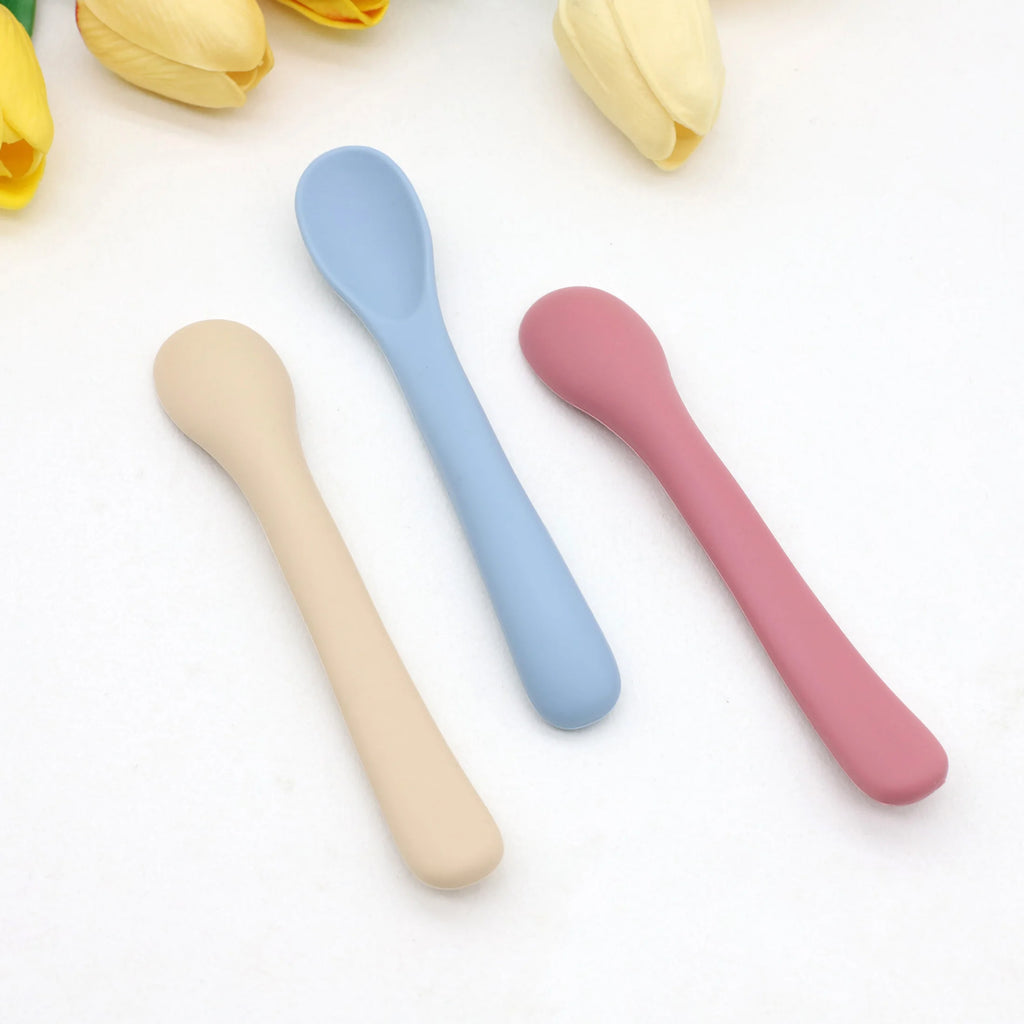 3pcs Baby Silicone Soft Spoon Gadgets Feeding Bebe Baby Items Baby Food Tiny Spoon