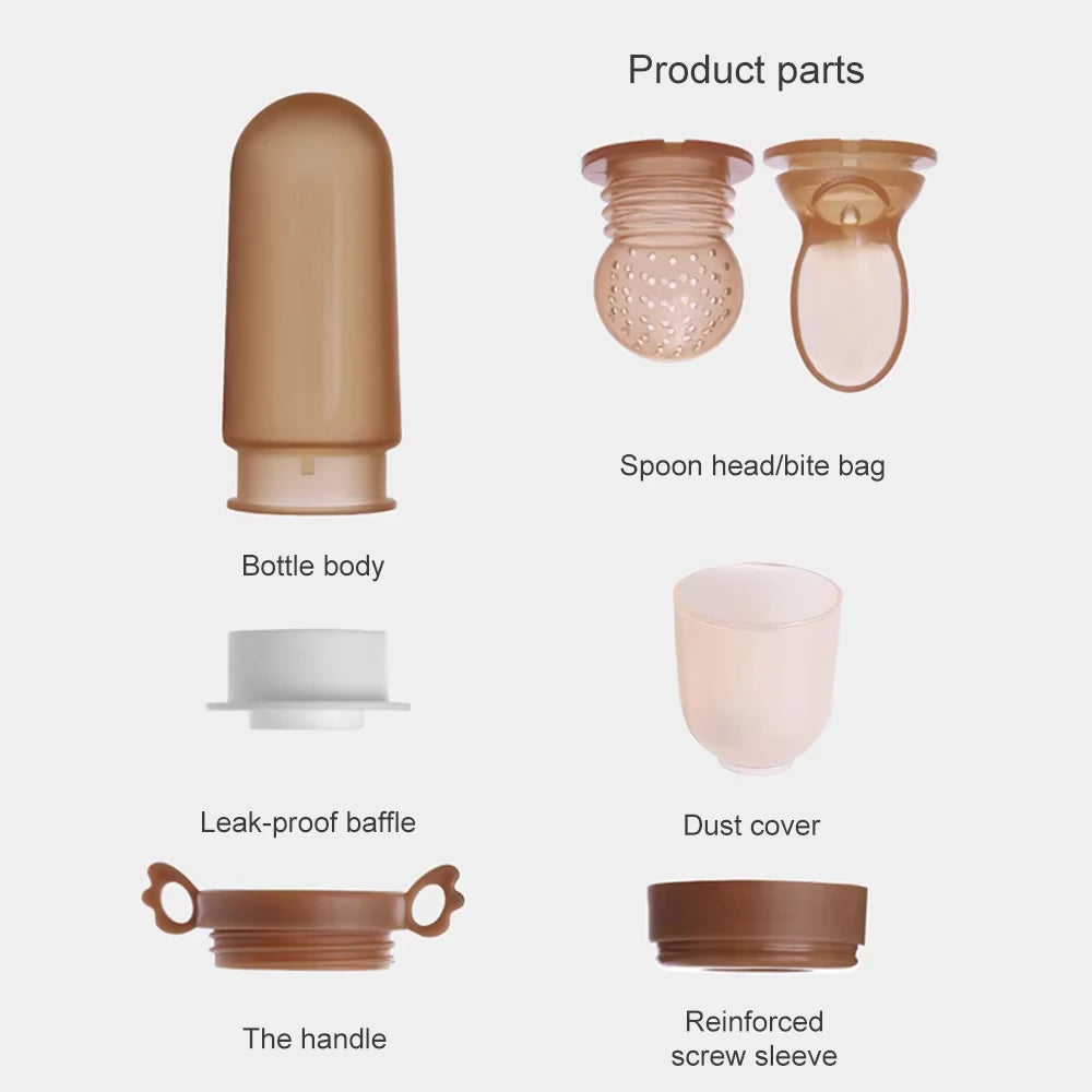 Baby Feeding Bottle + Teether Baby Silicone Rice Paste Cereal Feeding Squeeze Bottle Spoon Feeder for Newborn Child Utensils