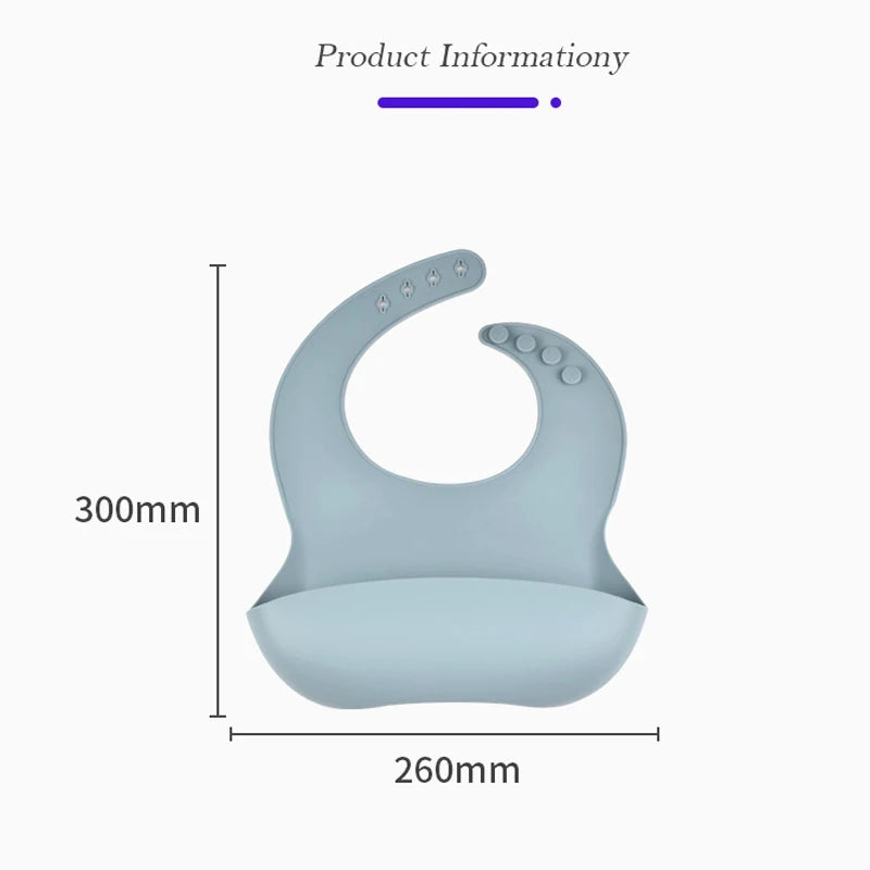Baby Silicone Tray Bib Waterproof Soft 4-speed Adjustable Bibs Newborn Eating Food Isolate Dirt Feeding Saliva Pocke Kids Stuff