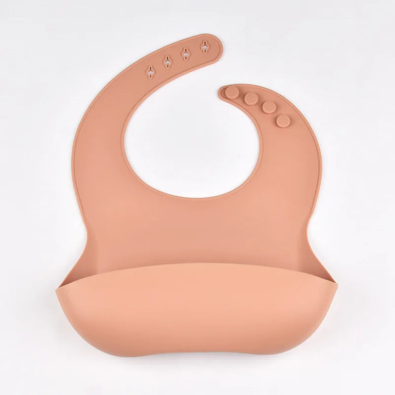 Baby Silicone Tray Bib Waterproof Soft 4-speed Adjustable Bibs Newborn Eating Food Isolate Dirt Feeding Saliva Pocke Kids Stuff