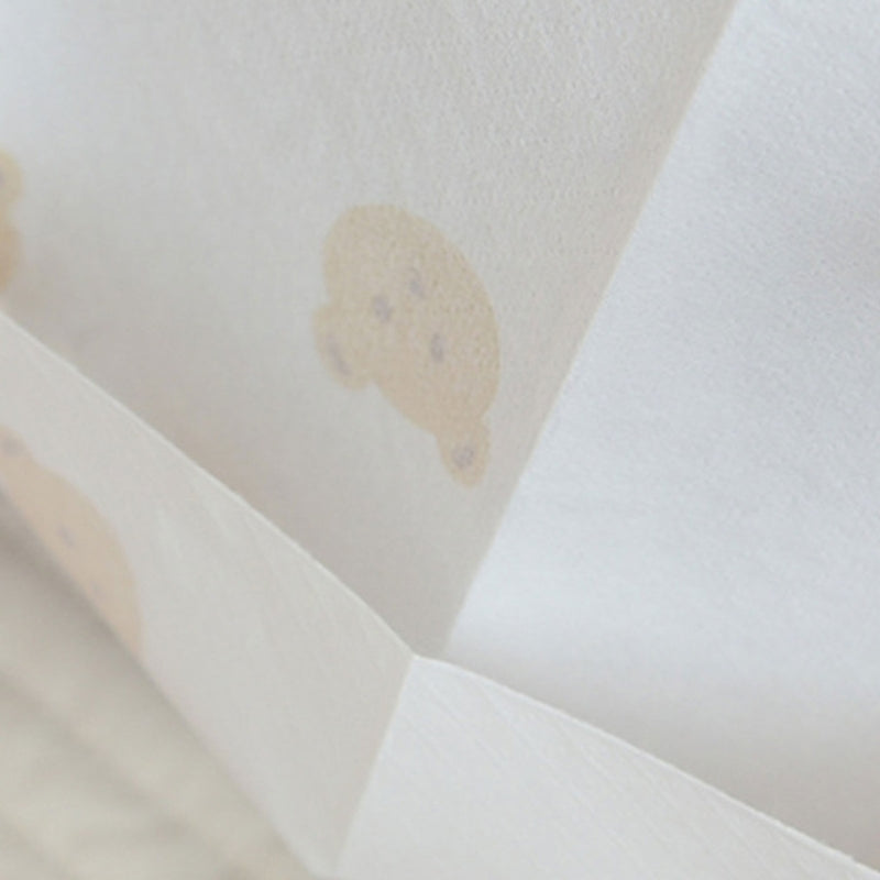 50-Pack Disposable Bibs for Babies Aged 6 Months to 2 Years Cartoon Bear Feeding Bib for Boy Girl Non-woven Drool Towel