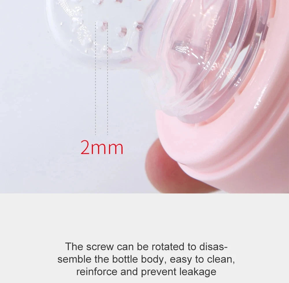 Baby Feeding Bottle + Teether Baby Silicone Rice Paste Cereal Feeding Squeeze Bottle Spoon Feeder for Newborn Child Utensils