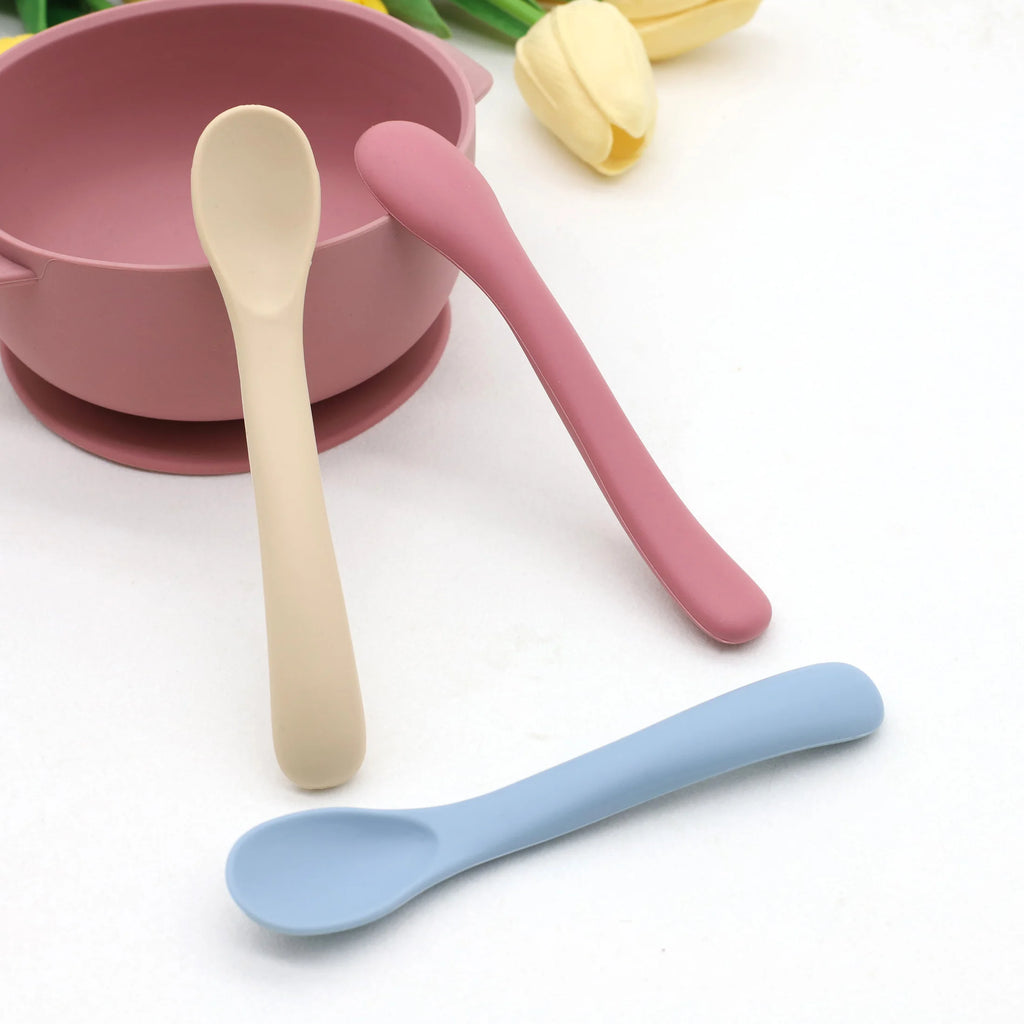 3pcs Baby Silicone Soft Spoon Gadgets Feeding Bebe Baby Items Baby Food Tiny Spoon