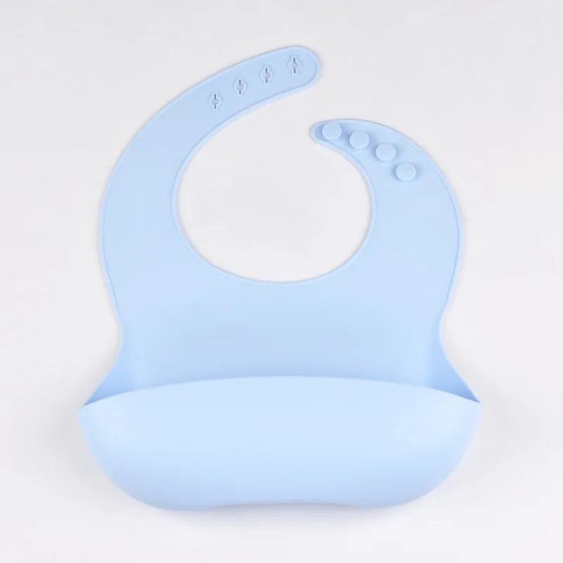 Baby Silicone Tray Bib Waterproof Soft 4-speed Adjustable Bibs Newborn Eating Food Isolate Dirt Feeding Saliva Pocke Kids Stuff