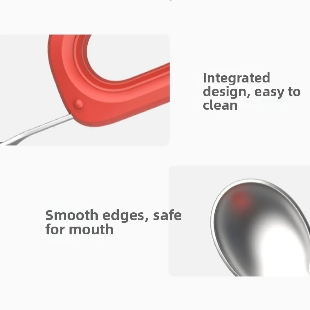 Silicone Handle Baby Silicone Spoon Set Anti-slip Anti-Choke Design Auxiliary Food Forks Self Feeding BPA Free