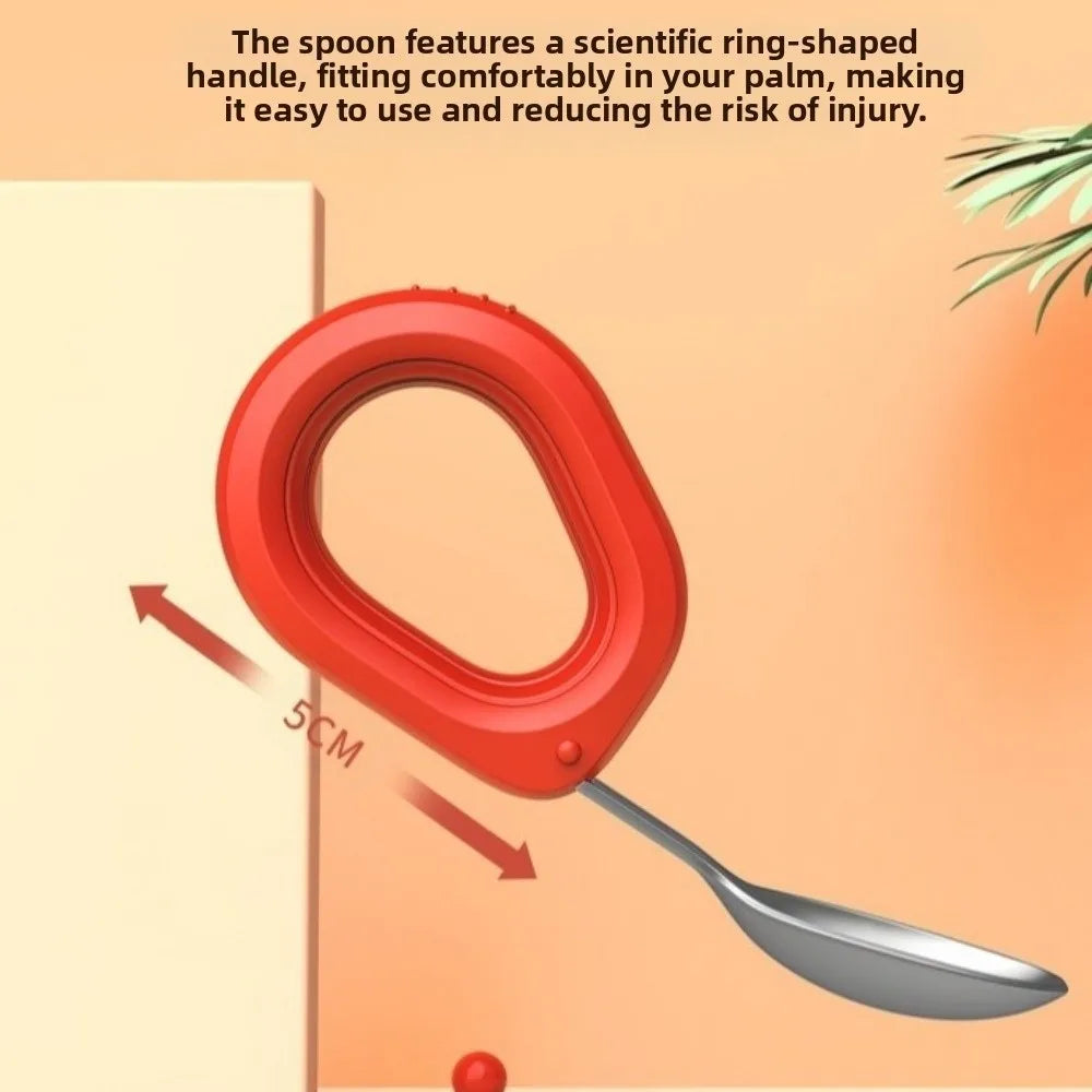 Silicone Handle Baby Silicone Spoon Set Anti-slip Anti-Choke Design Auxiliary Food Forks Self Feeding BPA Free