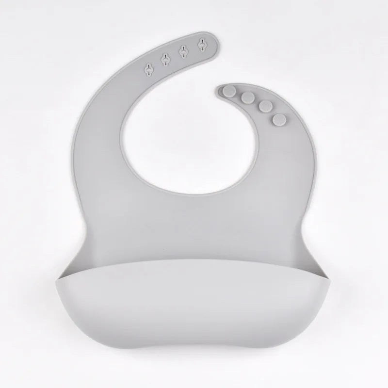 Baby Silicone Tray Bib Waterproof Soft 4-speed Adjustable Bibs Newborn Eating Food Isolate Dirt Feeding Saliva Pocke Kids Stuff