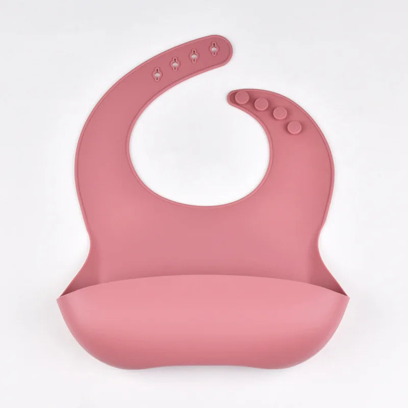 Baby Silicone Tray Bib Waterproof Soft 4-speed Adjustable Bibs Newborn Eating Food Isolate Dirt Feeding Saliva Pocke Kids Stuff