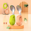 Silicone Handle Baby Silicone Spoon Set Anti-slip Anti-Choke Design Auxiliary Food Forks Self Feeding BPA Free