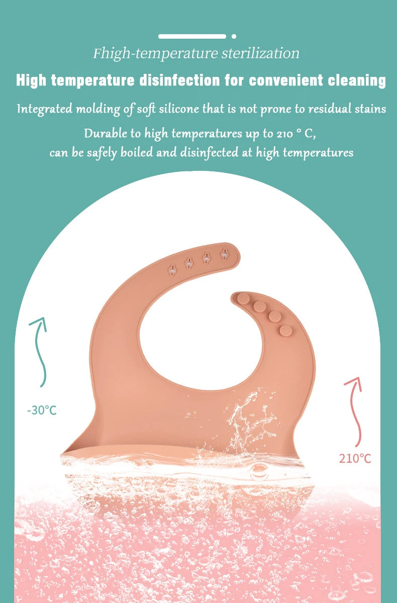 Baby Silicone Tray Bib Waterproof Soft 4-speed Adjustable Bibs Newborn Eating Food Isolate Dirt Feeding Saliva Pocke Kids Stuff