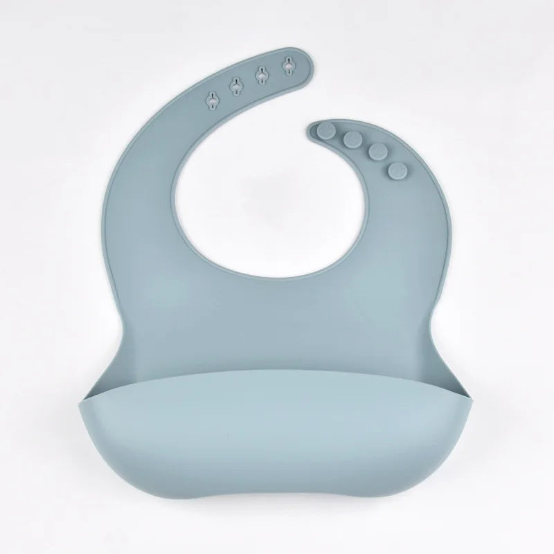 Baby Silicone Tray Bib Waterproof Soft 4-speed Adjustable Bibs Newborn Eating Food Isolate Dirt Feeding Saliva Pocke Kids Stuff